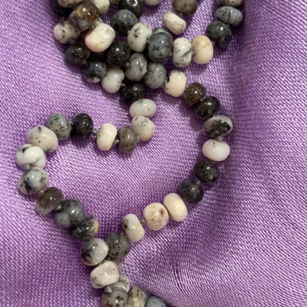 Arhaus Jewels Brindle Agate Stone Beaded Tassel Necklace - Picture 4 of 8
